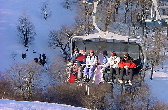 Six-seat chairlift