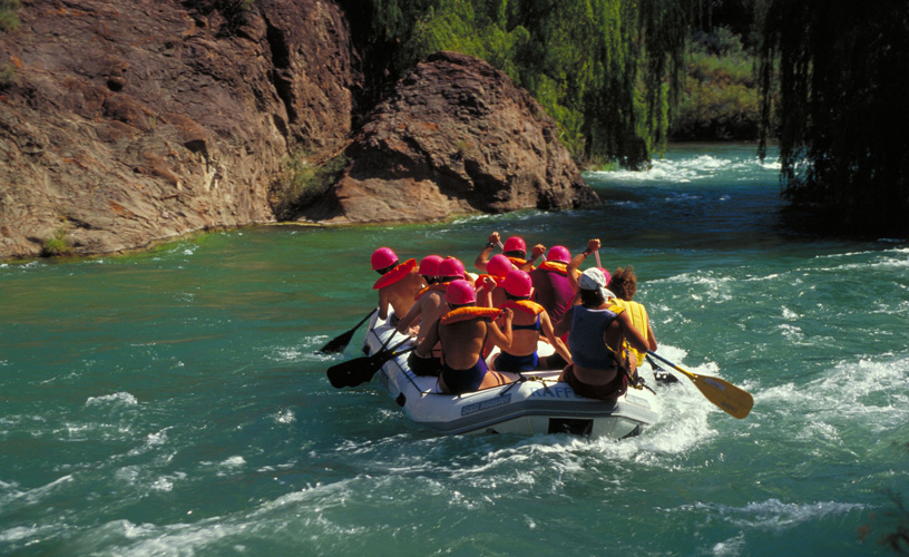 El famoso rafting del valle Grande