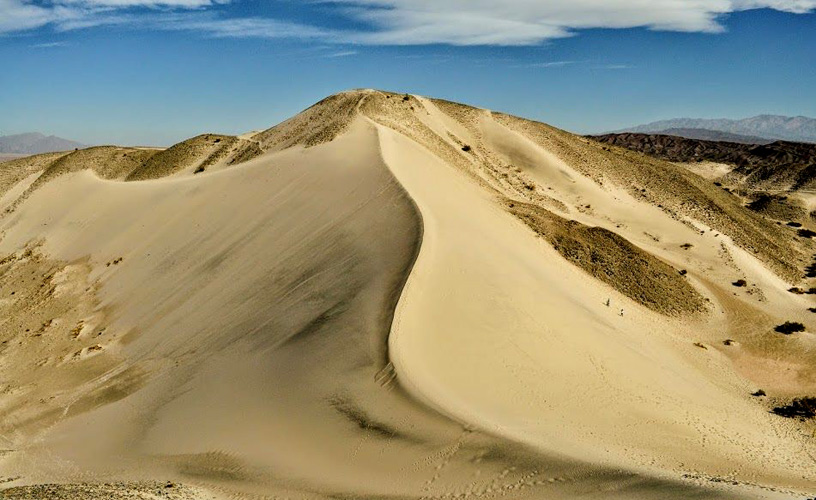 The huge dunes of white sand
