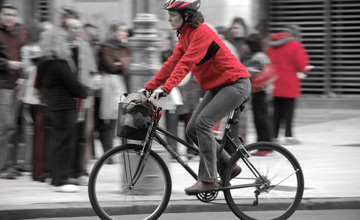 Riding a bike around the City