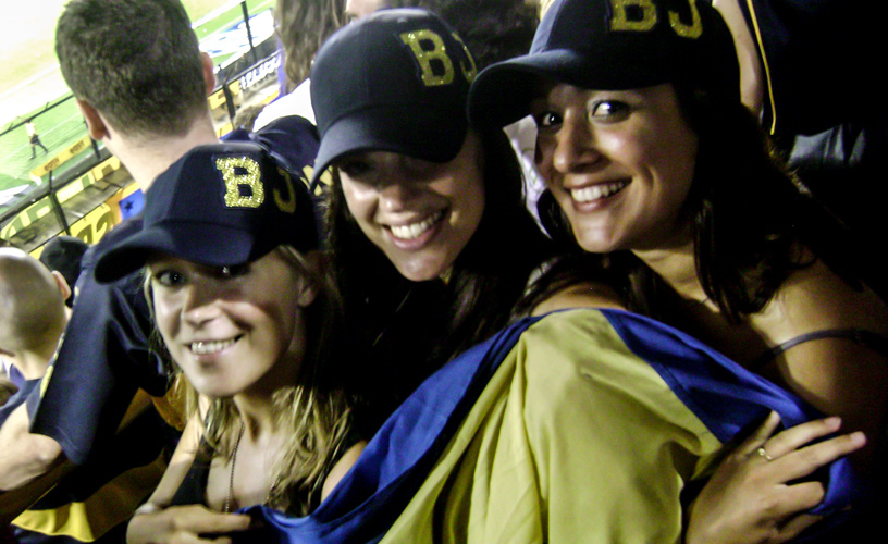 With the flag of Boca