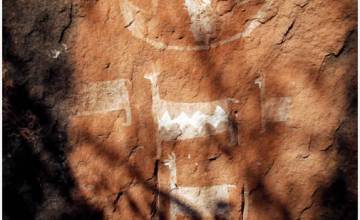 Pinturas rupestres en el Dique Cabra Corral