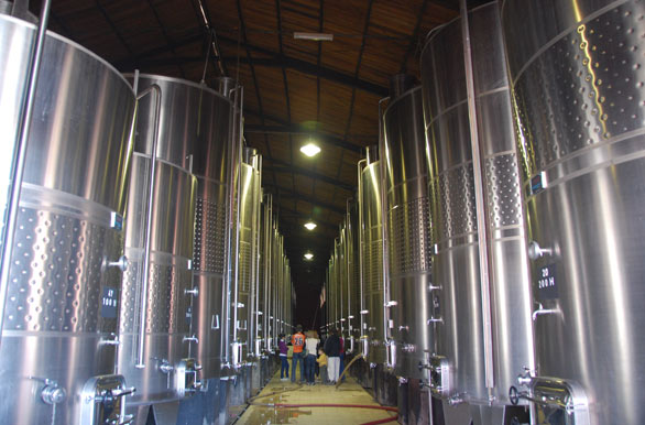 Stainless steel barrels, Lavaque Winery