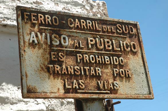 Historical railway sign