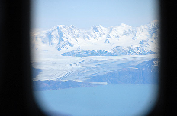 Vista aérea del glaciar