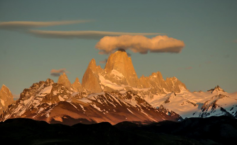 The granite needles of the Torre and Fitz Roy Mounts