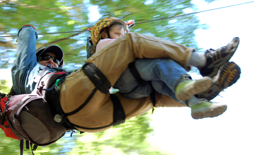 Tirándose en tándem con los guías