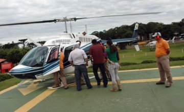 Over the Iguazú Falls on a Helicopter