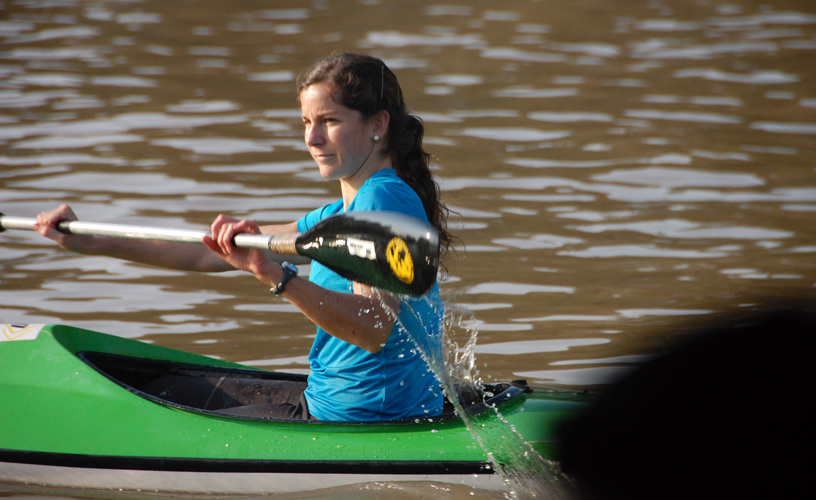 Young sportsmen fond of rowing