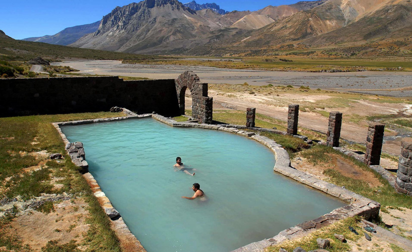 Intact hot spring pools