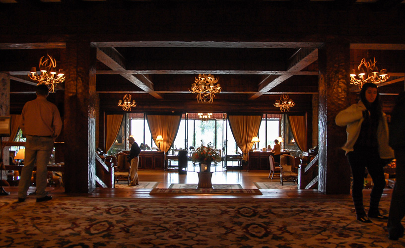 Ceiling featuring large wooden beams