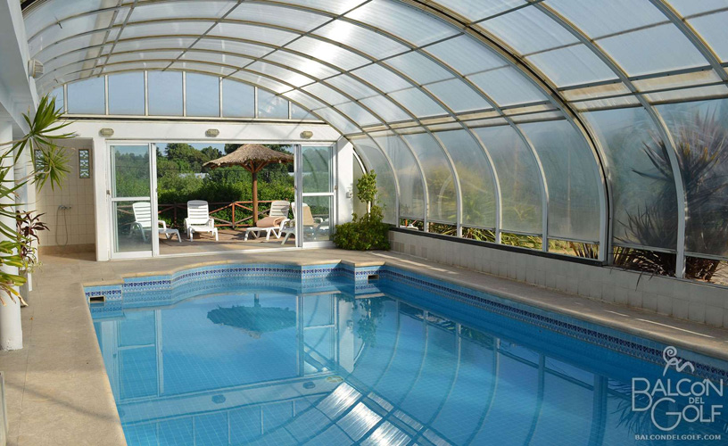The heated pool with sliding roof