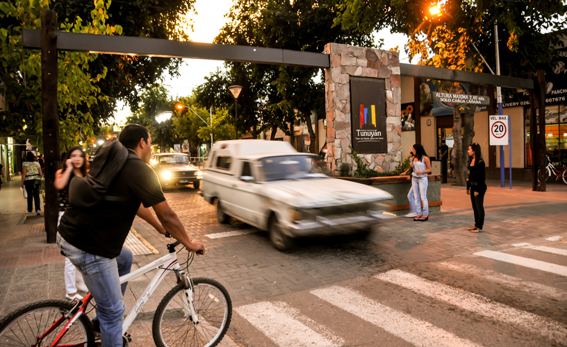 Amazing traffic and crowded sidewalks