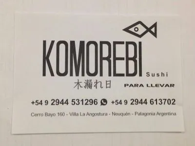 Komorebi Sushi Sushi Bar / Cocina Japonesa  en  Villa La Angostura
