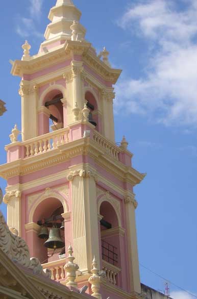 Bell tower of the Salta Basilica Cathedral